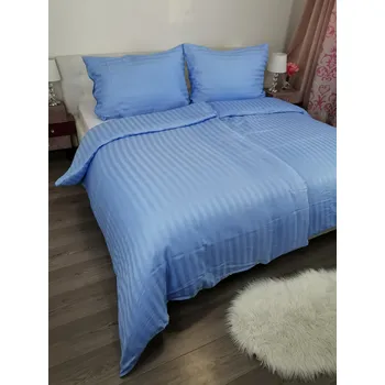 Povlečení Povlečení damaškové modré TiaHome 1x Polštář 90x70cm, 1x Přikrývka 140x200cm