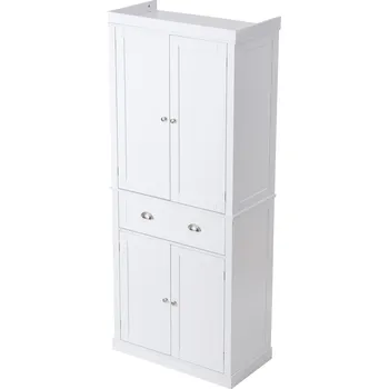 Šatní skříň VEVOR Vysoká skříň 76,2 × 40,6 × 183 cm se 4 dvířky a 3 nastavitelnými policemi