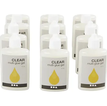 Kancelářské lepidlo Creativ Company Univerzální průhledné lepidlo, sada 12 kusů, 27 ml/lahvička