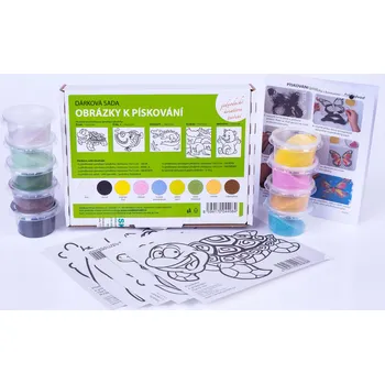 kreativní sada PÍSKOVACÍ SADA (15x12) - želva, ryba, krokodýl, klokan, medvídek