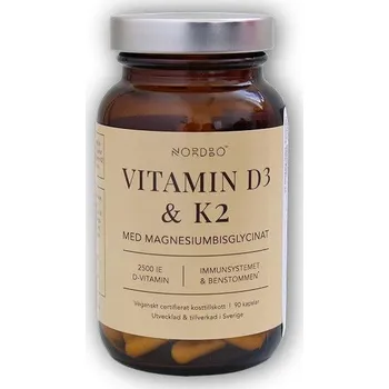 Nordbo Vitamin D3 a K2 90 kapslí + DÁREK