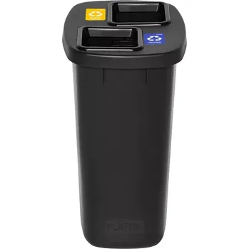 Odpadkový koš Odpadkový koš na tříděný odpad DUOBIN 2 x 45 l, černý rámeček