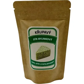 Křupavý sýr Holandská Gouda s bylinkami 20g (Křupavý sýr do kapsy lyofilizovaný 100% sýr)