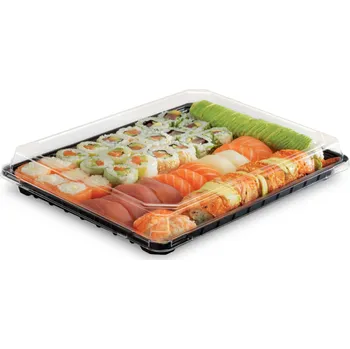 Jednorázové nádobí Miska na SUSHI s víkem PET Guillin 344/344/51mm 25ks