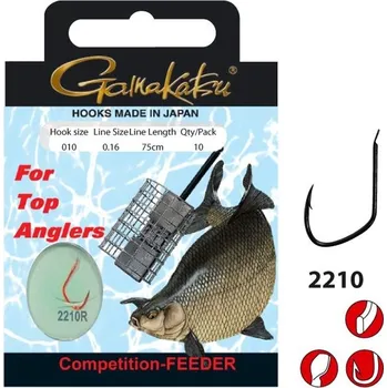 GAMAKATSU - Hotový návazec Competition Bream Feeder Red LS-2210 0,12 mm vel. 14 100 cm 10 ks