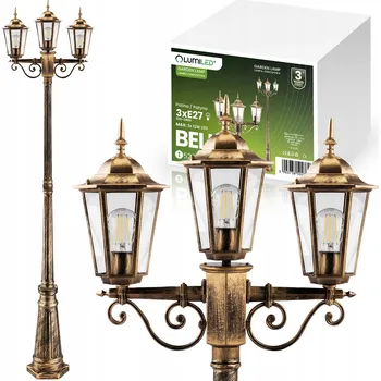 Venkovní osvětlení Venkovní zahradní lampa stojací sloupek 2m 3x E27 LED