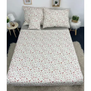 Povlečení Francouzské bavlněné povlečení - Hnědá kvítečka