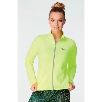 Dámská větrovka Zářivě žlutá dámská bunda na zip s kapsami 624 velikost M