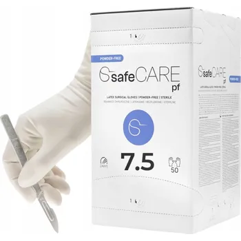 Vyšetřovací rukavice Zarys safeCARE operační sterilní rukavice latexové vel. 7,5 (bez pudru), 50ks