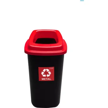 Odpadkový koš Odpadkový koš na tříděný odpad 90 l - červený, kov