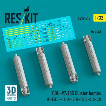 Plastikový model Reskit 1/32 CBU-97/105 cluster bombs (4 pcs.)