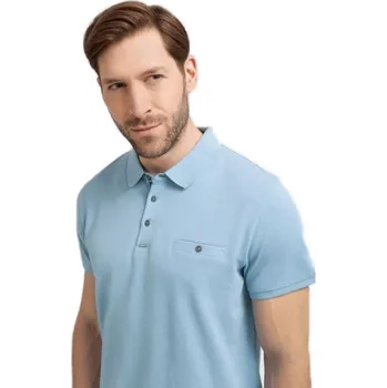 Pánské tričko Pánské polo triko s krátkým rukávem VOLCANO-NICK-601-BLUE Modrá L