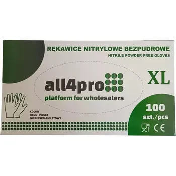 Vyšetřovací rukavice Rukavice jednorázové nitrilové nepudrované modré 100 ks - velikost XL