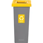 Odpadkový koš na tříděný odpad Fit Bin gray 53 l, žlutý - plast