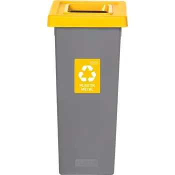 Odpadkový koš Odpadkový koš na tříděný odpad Fit Bin gray 53 l, žlutý - plast