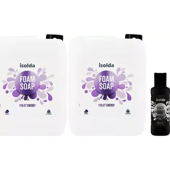 Mýdlo ISOLDA Violet energy pěnové mýdlo 2 x 5 l + Isolda Silver na tělo a vlasy 75 ml ZDARMA