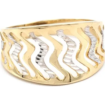 Prsten Zlatý prsten vlnky dvě barvy zlata 3,80g