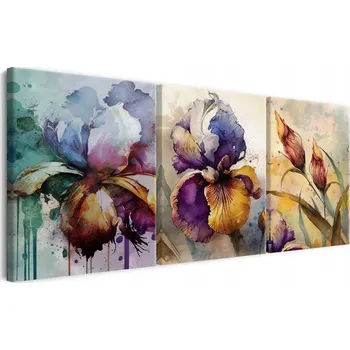 Obraz Barevné obrazy do obýváku obraz na plátně Nástěnná dekorace Květiny 60x120