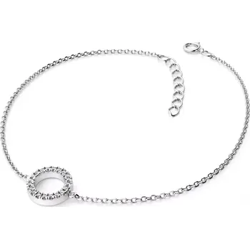 Náramek Dámský náramek bílé zlato 585/1000 přírodní diamant G/SI kroužkem osázeným 10981-NR01-B délka 19 cm