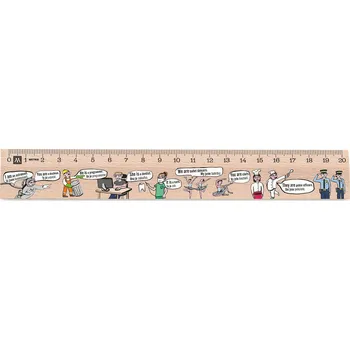 pravítka Metrie Didakt-M02 dřevěné s potiskem 20 cm