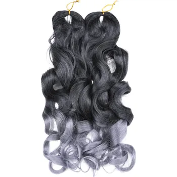 Kanekalon - vlnitý na zaplétání - ombré - šedá T27