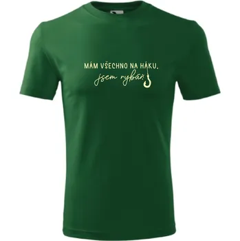 Pánské tričko Sportcarp Tričko pánské zelené Mám vše na háku Jsem rybář Velikost: XS