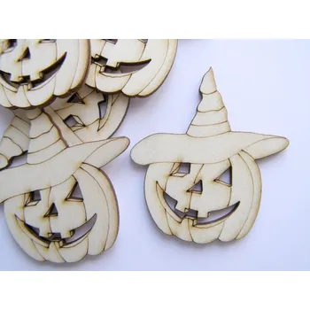 Dřevěný výřez dýně s kloboukem vel.2