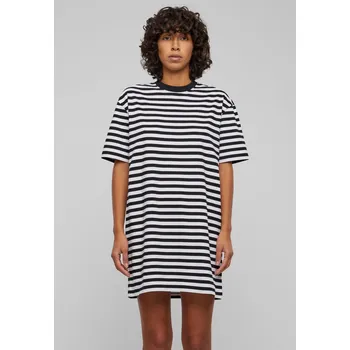 Dámské šaty Dámské pruhované šaty oversized bílo/černé Urban Classics šedá 2837540