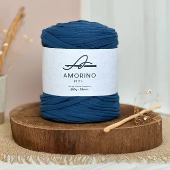 Příze Amorino Fios Textilní špagáty Amorino Fio - Premium 36mm Azul Petroleo