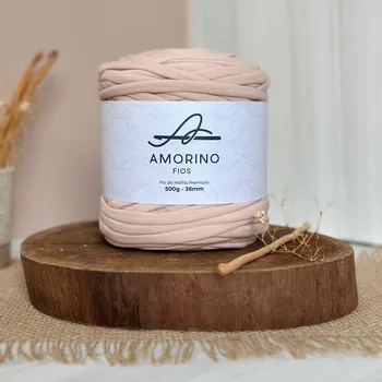 Příze Amorino Fios Textilní špagáty Amorino Fio - Premium 36mm Nude