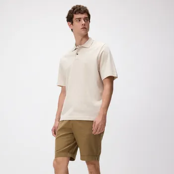 Pánské tričko Reserved - Polo tričko boxy - béžová - 856DI-08X - 856DI-08X-M