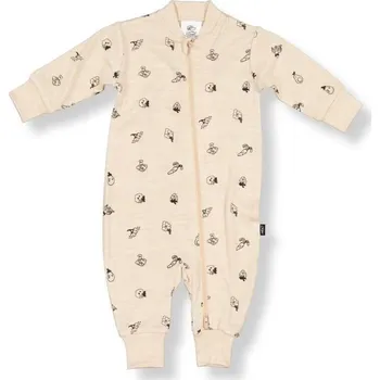 Kojenecký overall Little Flock of Horrors Dětský merino overal ze 100% merino vlny Wheat Marle Fruit'n'Veg LFOH Velikost: 80/86