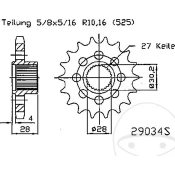 Řetězová sada pro motocykl Řetězové kolečko JMT 29034S