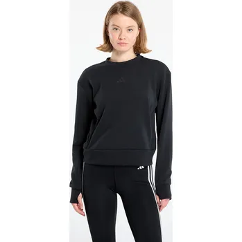 Dámská mikina Mikina adidas Designed-for-Training Warm-Up Crewneck Sweatshirt Black/ Victory Blue/ Magic Beige M