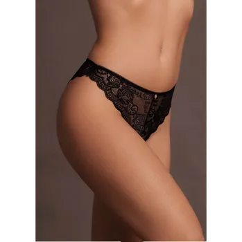 Le Désir by Shots Zoé - Elastic Lace Brief with Back Lacing and Golden Details - One Size