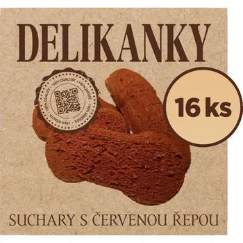 Krmivo pro psa Delikan Delikanky suchary červená řepa 16 ks