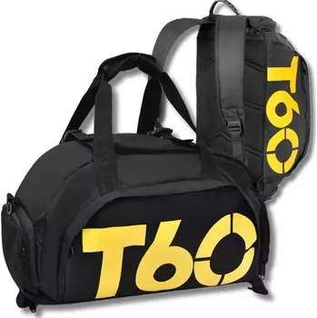 Cestovní taška Sportovní cestovní taška 2v1 T60Z (Cestovní sportovní taška/batoh vhodná do tělocvičny, rozměr 45 x 30 x 25 cm, barva černá)