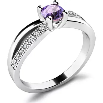 Prsten Dámský prsten bílé zlato 585/1000 přírodní diamant G/SI s Tanzanitem tanzanit 10998-B-TAN velikost 61