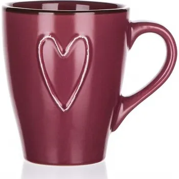 BANQUET Hrnek keramický HEART 310 ml, bordó (BANQUET Hrnek keramický HEART 310 ml, bordó)