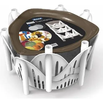 Úložný box BAMA Regál pojízdný CUCINOTTO, barva bílá/hnědá