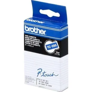 Počítačové příslušenství BROTHER laminovaná páska TC-595 / modrá / bílá / 9mm