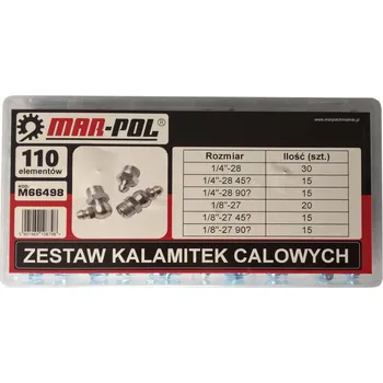 Mazací hlavice (Whitworthův-palcový závit), sada 110ks MAR-POL M66498