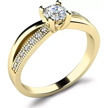 Prsten Dámský prsten žluté zlato 585/1000 přírodní diamant G/SI 10998-ZL-DIA velikost 48