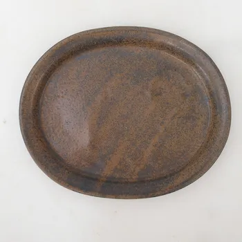Květináč Bonsai podmiska oválná S - 20 x 16,5 x 1,5 cm - hnědá