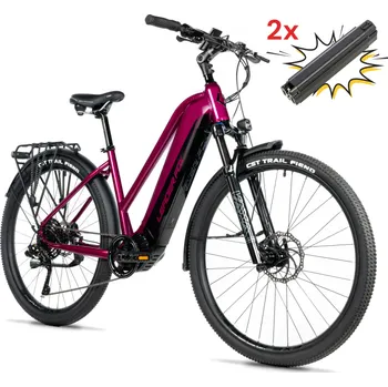 Elektrokolo Leader Fox BARNET DÁMSKÝ 28", BAFANG M510, 2025 violet 2ks baterie 16,5"
