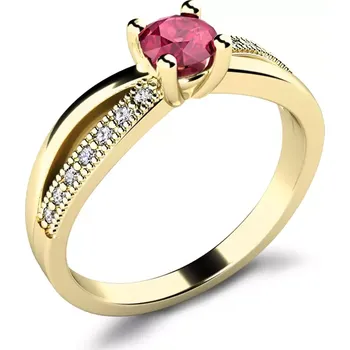 Prsten Dámský prsten žluté zlato 585/1000 přírodní diamant G/SI 10998-ZL-RUB velikost 53