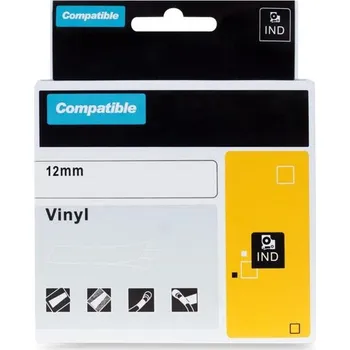 Pásek do tiskárny PRINTLINE kompatibilní páska s DYMO 1805243, 12mm, 5.5m, bílý tisk/modrý podklad RHINO, vinylová