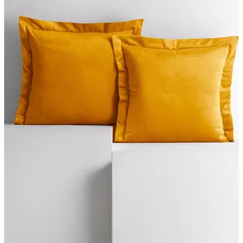 Povlak na dekorativní polštářek Povlaky na polštáře AmeliaHome Velvet Side hořčicové, velikost 45x45