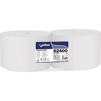 Papírový ručník CELTEX Lux 1000 průmyslová utěrka, role, 2 vrstvá, 1 balení = 2 role, 300 m návin, bílá, 52400N