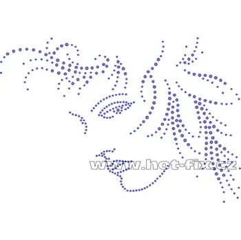 S004 - hlava nažehlovací hot-fix kamínková aplikace na textil, rozměry cca 23,3x17,0cm barva: kameny barva 201 AB Crystal /stříbrná s duhovým efektem